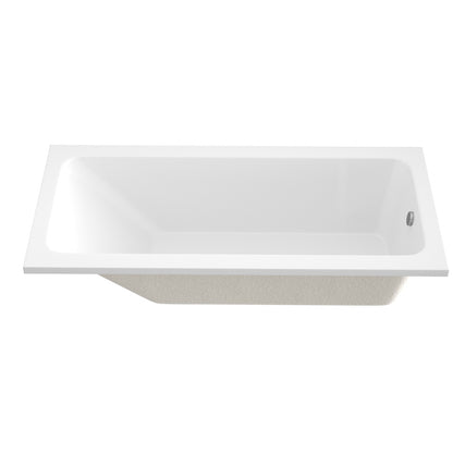66-inch Acrylic Built-in Soaking Tub - Glossy White, Built-in Design, Chrome Hand-Twist Drain with Left/Right Installation Option image 11