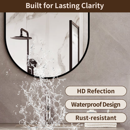 36x24 Inch Black Bathroom Vanity Mirror Wall Mounted, Framed Wall Mirror for Bathroom, Vertical or Horizontal Hanging, Modern HD Mirror for Bedroom, Entryway image 6