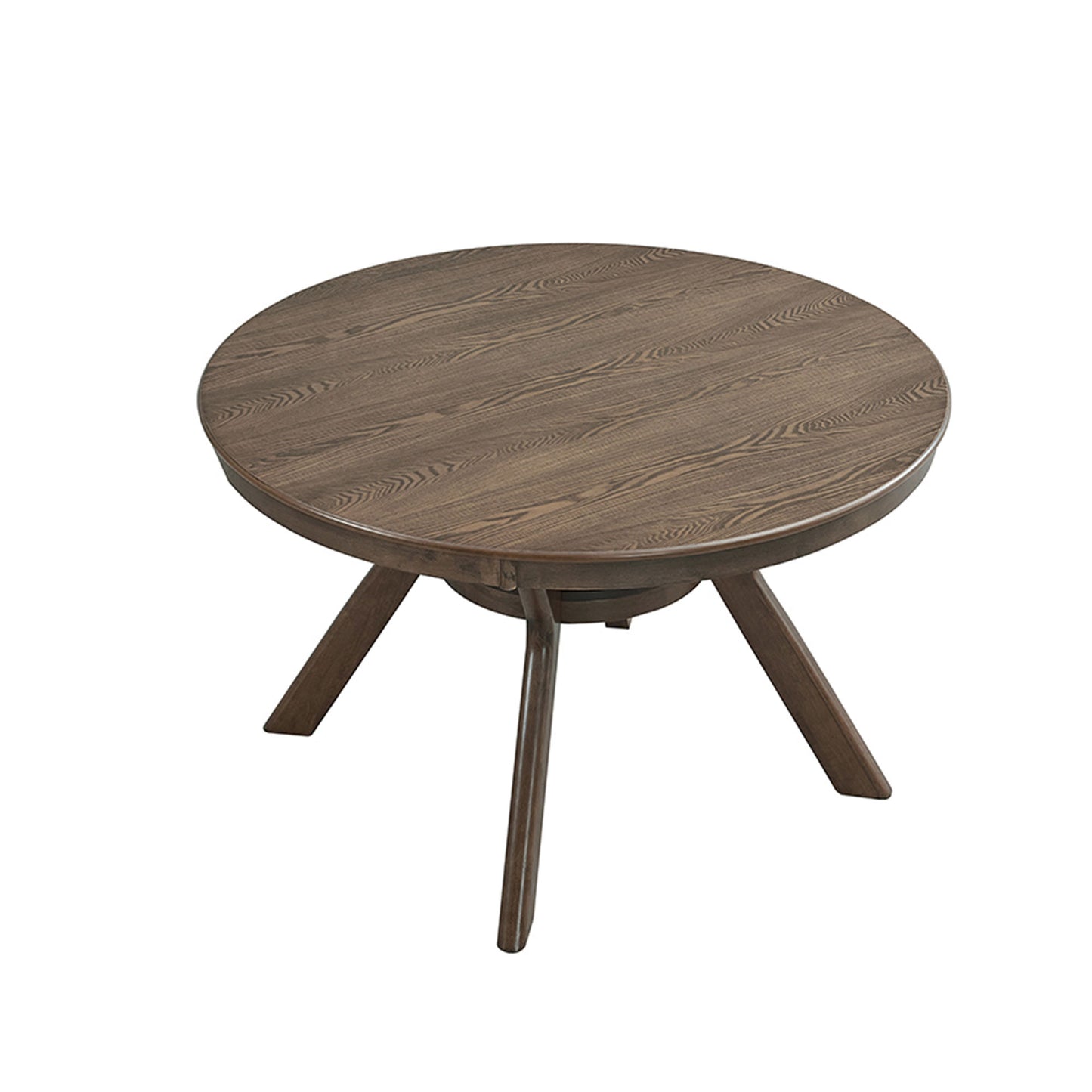 47.24''Round Rubber Wood Dining Table for 4-6 with Wooden Trestle Pedestal Base,Modern Kitchen Wooden Table Dinner Table for Dining Room, Living Room,Oak(1Table) image 3