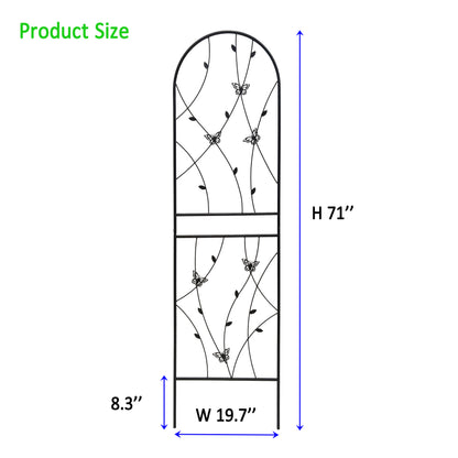 4 Pack Metal Garden Trellis 71" x 19.7" Rustproof Trellis for Climbing Plants Outdoor Flower Support Butterfly Deco Black image 2