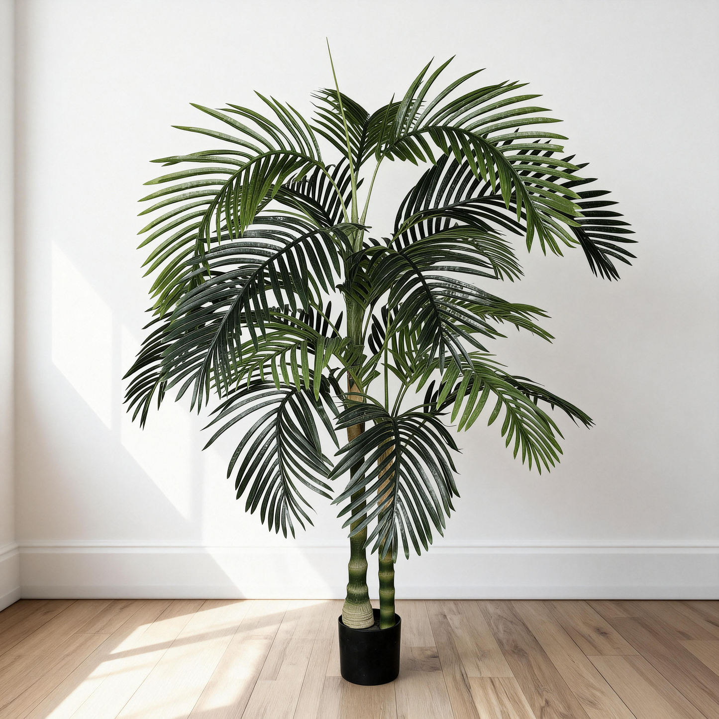 6FT Artificial Palm Tree with Black Plastic Pot, Tropical Fake Plant for Indoor Outdoor Decoration, Faux Palm, 1pc/set image 2