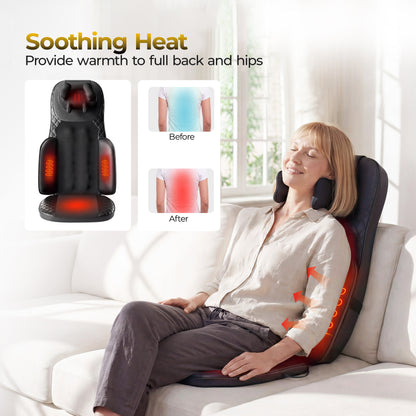 Massage Chair Pad, 3-in-1 Shiatsu Neck and Back Massager Cushion with Heat, Adjustable Height & Intensity, Full Body Massage Pad for Recliner and Sofa, Fathers Day Dad Gifts image 2