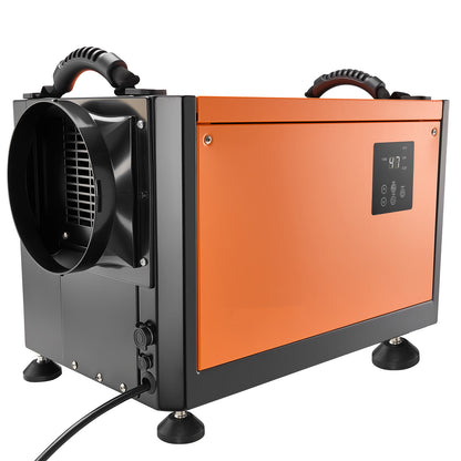 125 Pints Commercial Dehumidifier with Drain Hose, Portable Crawl Space Dehumidifiers for Basement Storage Room Industrial Grade, Auto Defrost/Drainage, Heavy-duty Galvanized Steel, LED Indicate image 10