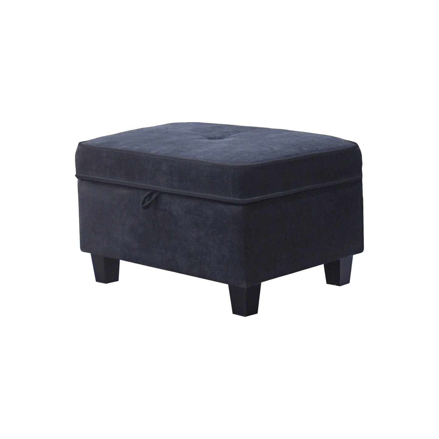 Gabriella 99"W Black Fabric Sectional Sofa with Left-Facing Chaise and Storage Ottoman image 4