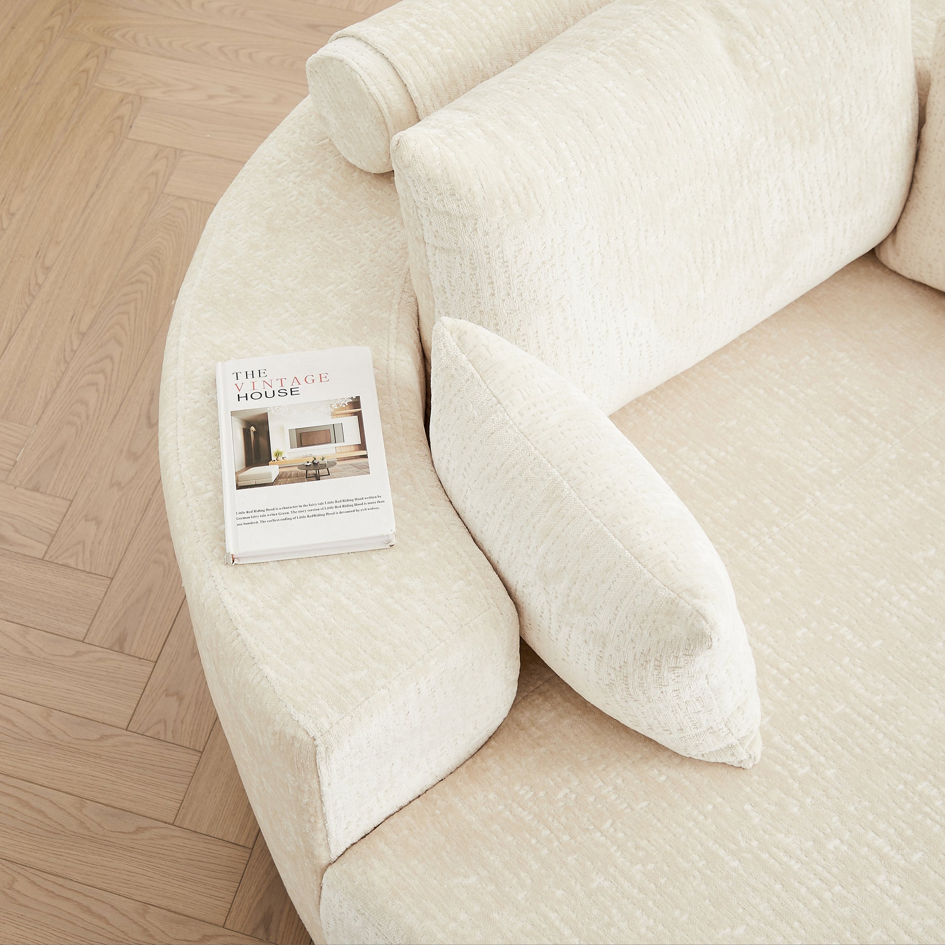 55''L Polyester Foam Single Swivel Chair, Fluffy Modern Sleeper, 360 Degree Swivel Chair for Living Room, Bedroom, Lounge and Projection Room image 5