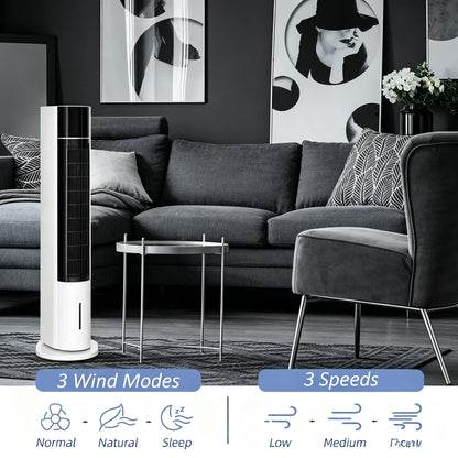 42" White 52° Oscillating Portable Swamp Cooler with Humidifier, 3 Modes, 3 Speeds 3-In-1 Ice Cooling Fan with Humidifier, image 6