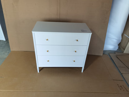 3 Drawer Dresser Chest, Modern White Storage Cabinet, MDF Wood Organizer for Bedroom, Living Room, Entryway, Small Space Furniture image 7