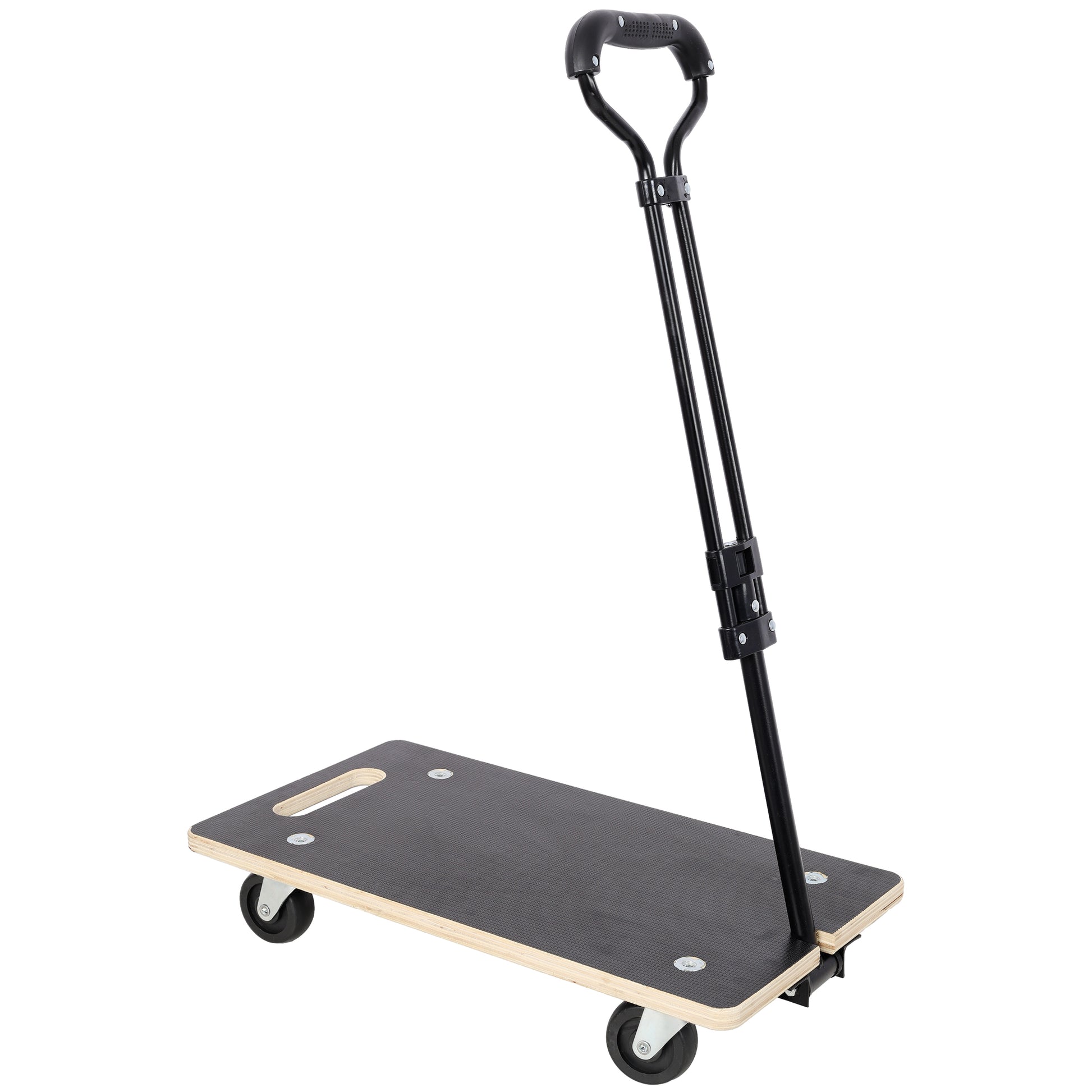 Heavy Duty Wooden Rectangle Moving Dolly with Ergonomic Handle, 440 LBS Load Capacity 3 Inch PP Casters, Multi Purpose Furniture Plant Transport Cart for Heavy Goods Moving image 8