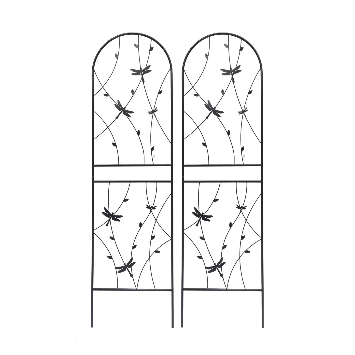 4 Pack Metal Garden Trellis 71" x 19.7" Rustproof Trellis for Climbing Plants Outdoor Flower Support Dragonfly Deco Black image 4