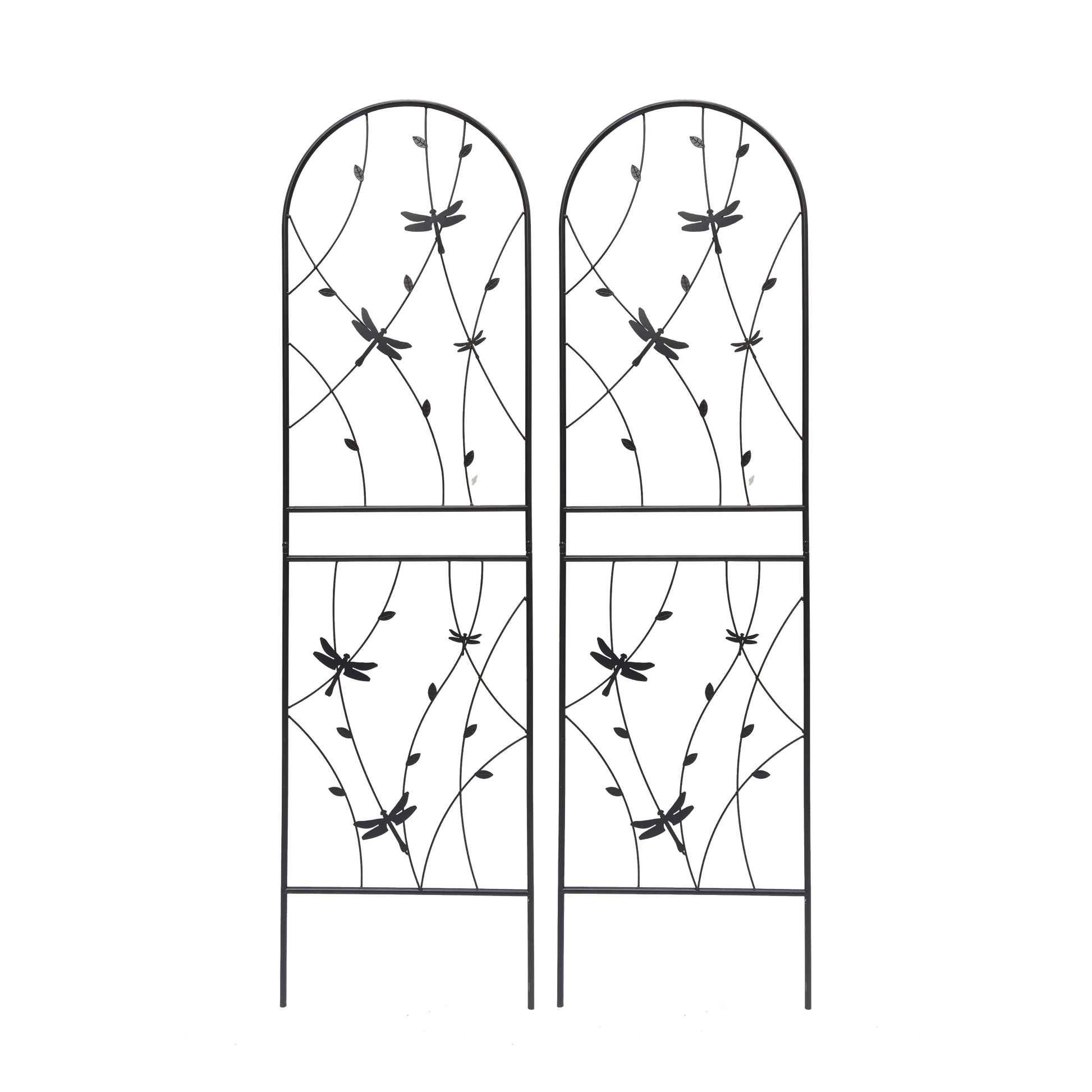 4 Pack Metal Garden Trellis 71" x 19.7" Rustproof Trellis for Climbing Plants Outdoor Flower Support Dragonfly Deco Black image 4