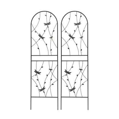 4 Pack Metal Garden Trellis 71" x 19.7" Rustproof Trellis for Climbing Plants Outdoor Flower Support Dragonfly Deco Black image 4