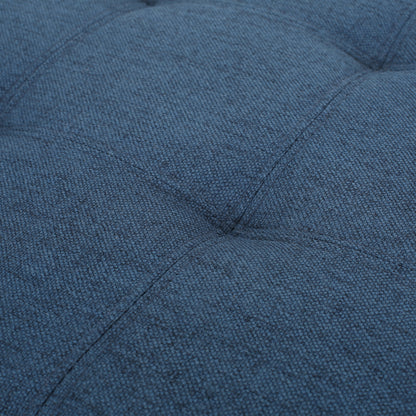 Upholstered Tufted Fabric Storage Ottoman, Navy Blue image 7