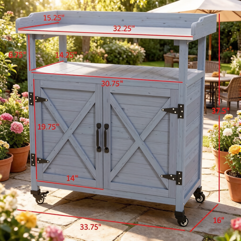 Backyard Storage Cabinet,Wooden Storage Cabinet,Patio Storage Cabinet,Outdoor Storage Cabinet image 8