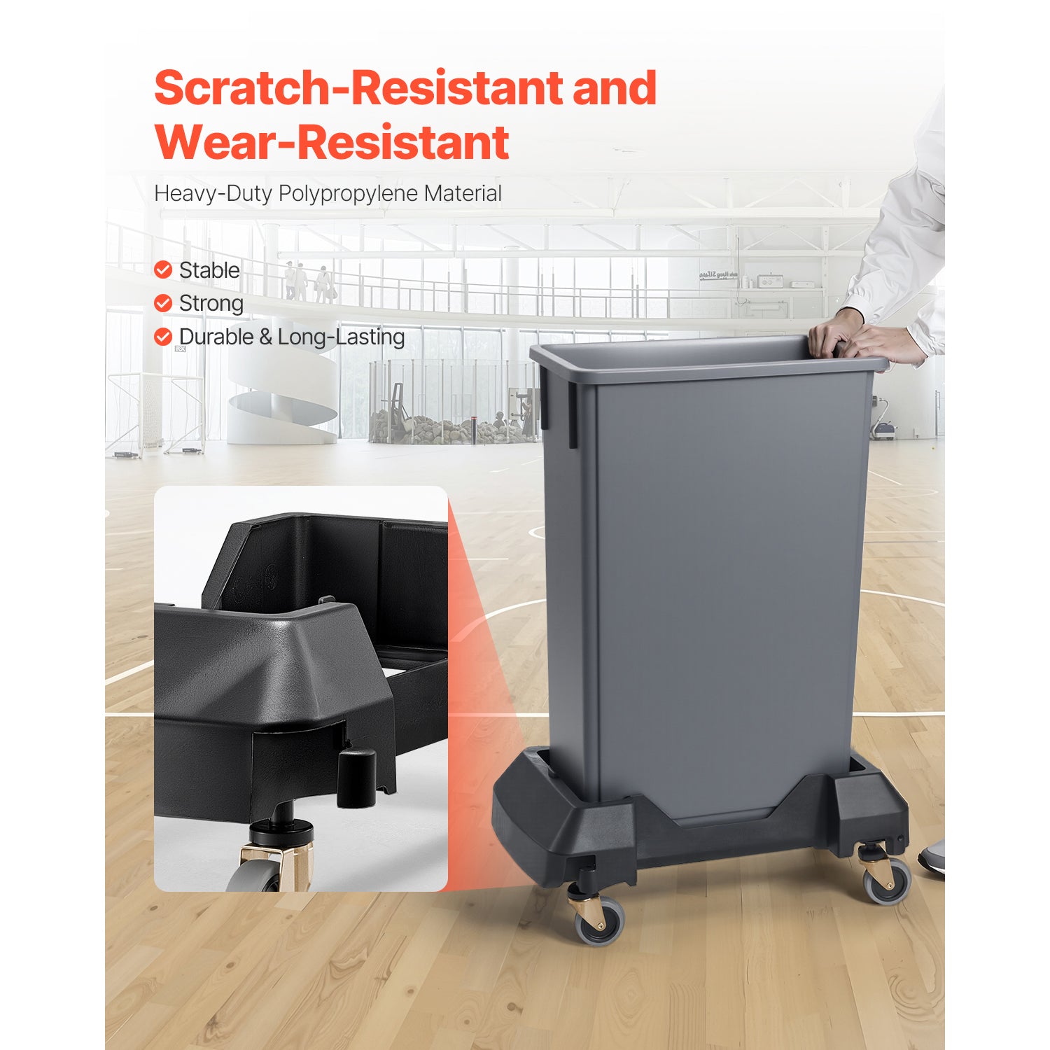 Slim Trash Can Dolly with Wheel Fit 16/23 Gal Container Bin 200lbs Heavy Duty image 7