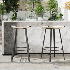 Stylish Backless Counter Height Bar Stools Set of 2 - Ideal for Indoor & Outdoor