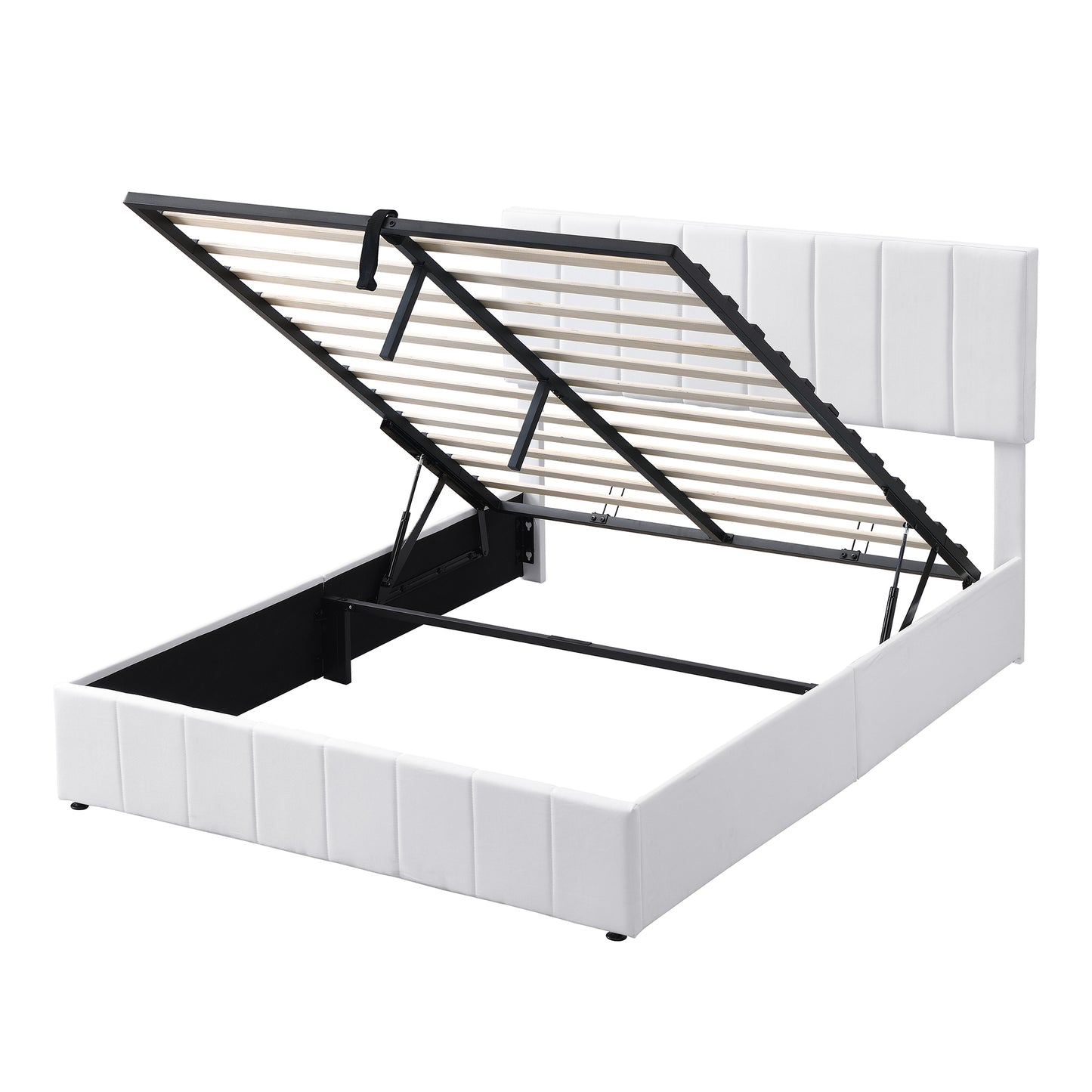 Queen size Upholstered Platform bed with a Hydraulic Storage System - White(OLD SKU: LP000211AAK) image 5