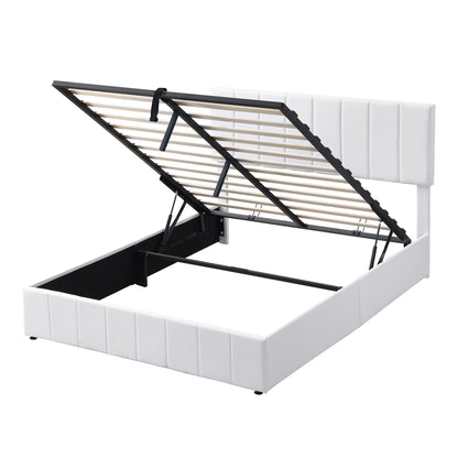 Queen size Upholstered Platform bed with a Hydraulic Storage System - White(OLD SKU: LP000211AAK) image 5