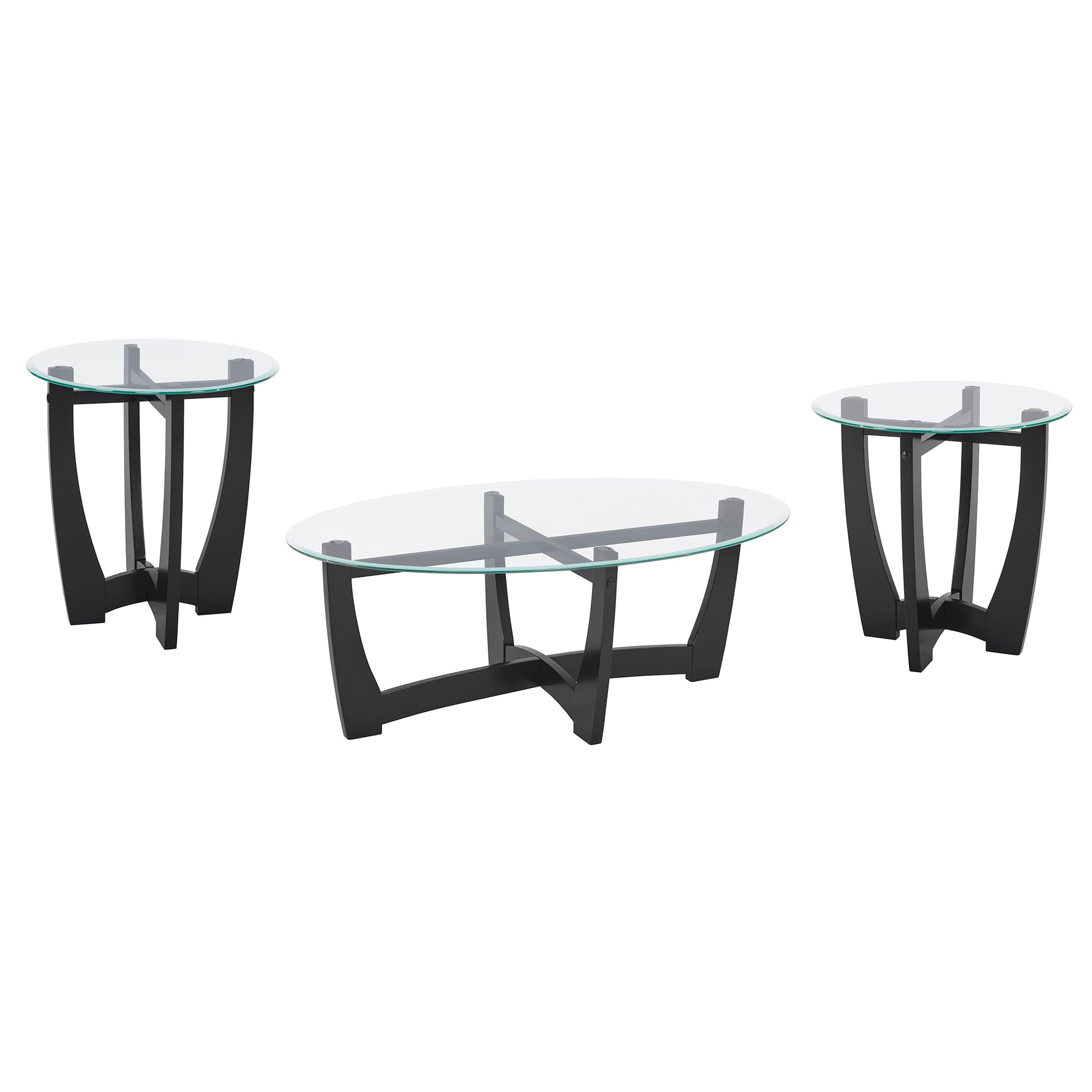 23.5 inch round glass coffee table, black round coffee table center table with glass top, small coffee table for living room, office and apartment image 7