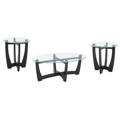 23.5 inch round glass coffee table, black round coffee table center table with glass top, small coffee table for living room, office and apartment image 7