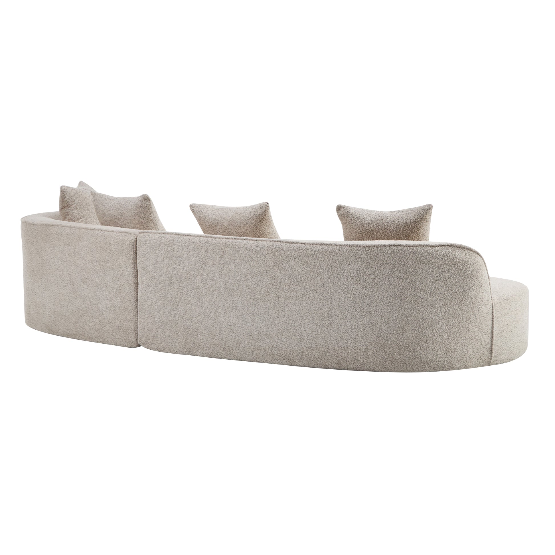 126" Curved Sectional Sofa (Almond-D28 Full Foam) image 6