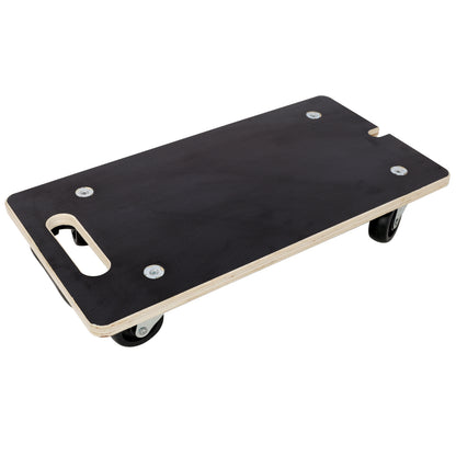 Heavy Duty Wooden Rectangle Moving Dolly with Ergonomic Handle, 440 LBS Load Capacity 3 Inch PP Casters, Multi Purpose Furniture Plant Transport Cart for Heavy Goods Moving image 2