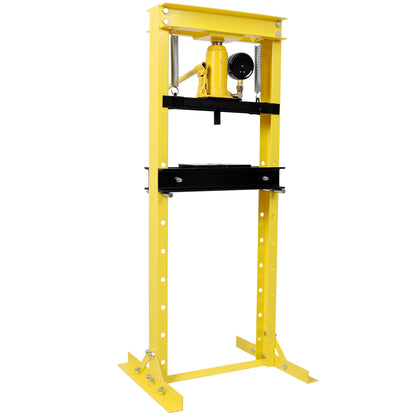 12Ton Bottle Jack Shop Press with Gauge, Bend, Straighten, or Press Parts, Install Bearings, U-Joints, Bushings, Ball Joints, and Pulleys,Yellow image 4