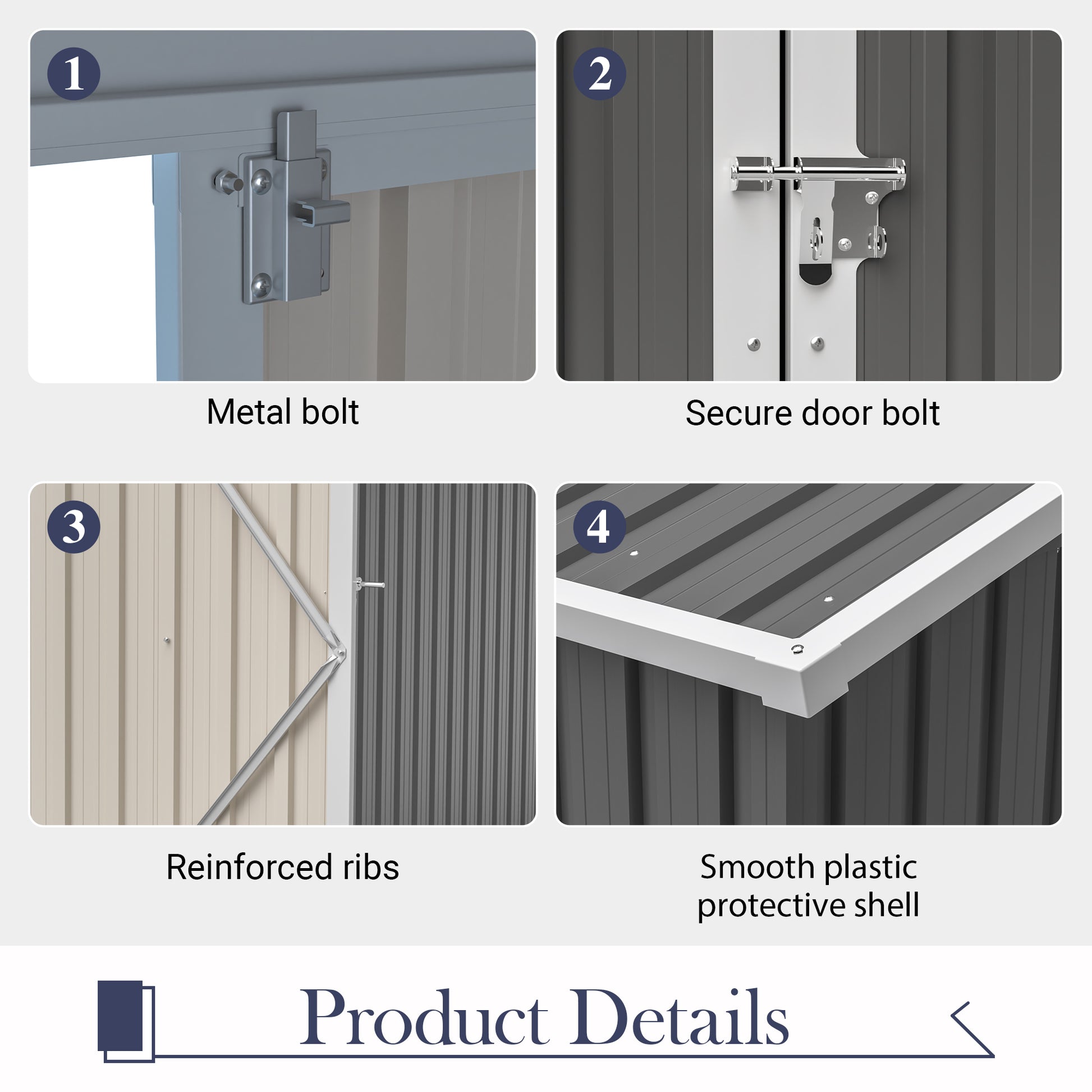 10'x4' Outdoor Metal Storage Shed for Garden Tools Lockable Door With Floor Frame image 5