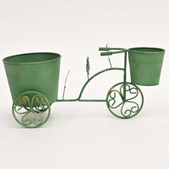 Decorative Green Patina Flower Pot Holder-16.5x7x7.5"