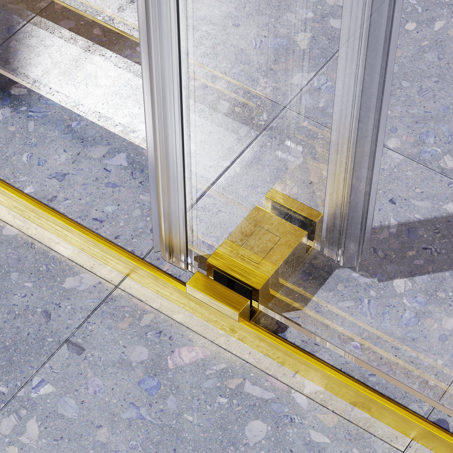 For 56-60 inches * 76 inches Frameless Double Sliding Shower Door in Brushed Gold, 3/8 inches (10mm) Thick SGCC Tempered Glass Door, Reversible Installation, No Soft-Close image 6