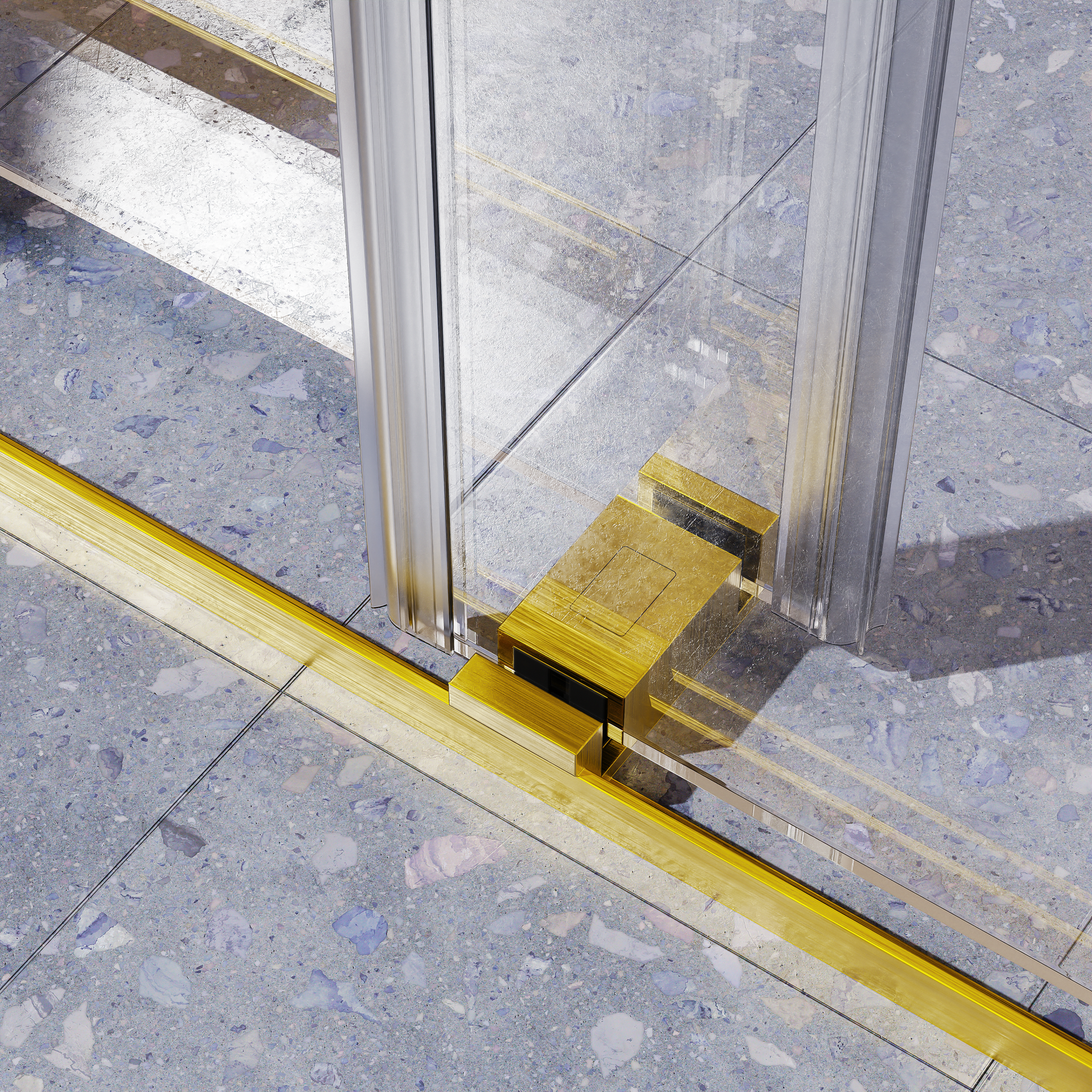 For 56-60 inches * 76 inches Frameless Double Sliding Shower Door in Brushed Gold, 3/8 inches (10mm) Thick SGCC Tempered Glass Door, Reversible Installation, No Soft-Close image 6