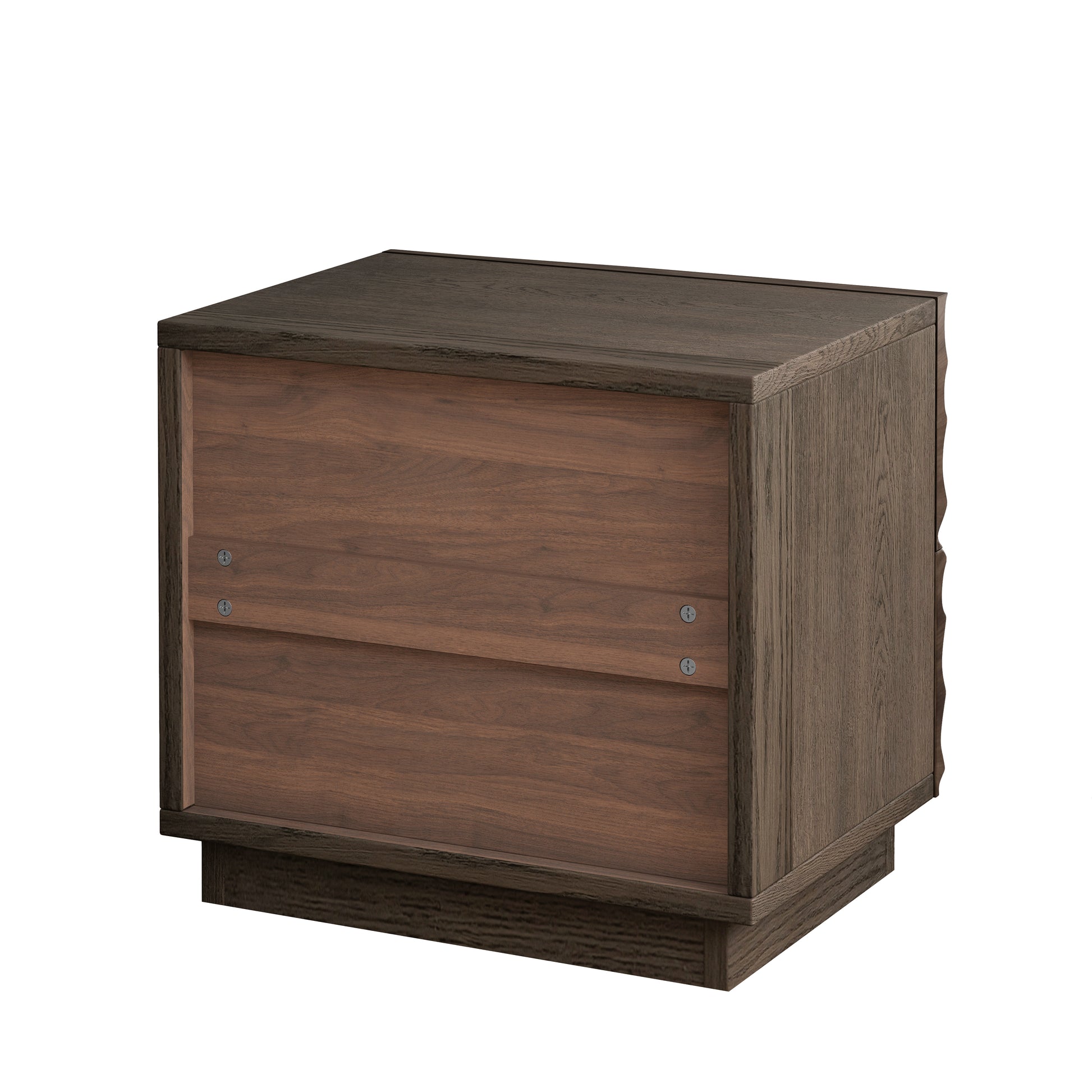 Solid Wood Nightstands, Bedside Table with 2 Drawers, No Handles, Sofa End Table for Living Room, Bedrooms,Brown image 10