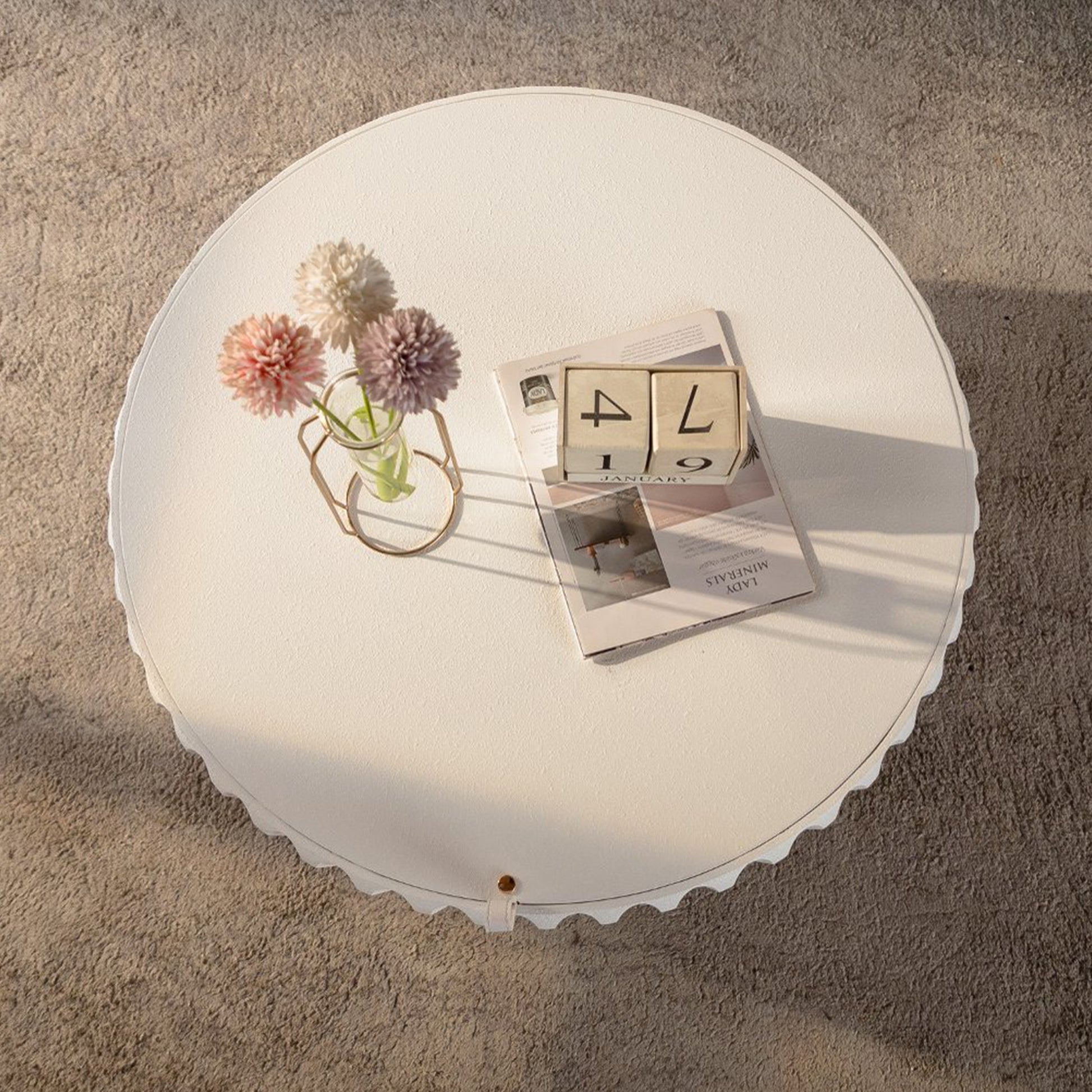 Round Fluted Storage Table with Lift-Off Lid, Sleek Texture, Perfect for Modern Living image 3