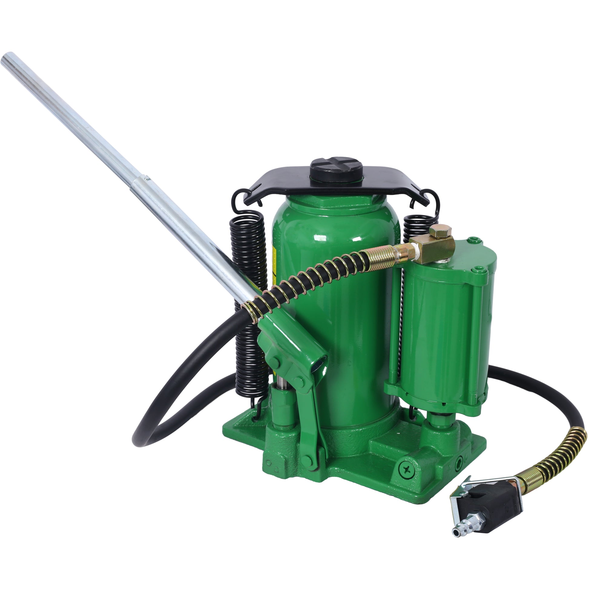 Air Hydraulic Bottle Jack, 20 Ton/44029 LBS All Welded Bottle Jack, 10.2-19.7 inch Lifting Range, Manual Handle and Air Pump, for Car, Pickup, Truck, RV, Auto Repair, Industrial Engineering,Green image 5