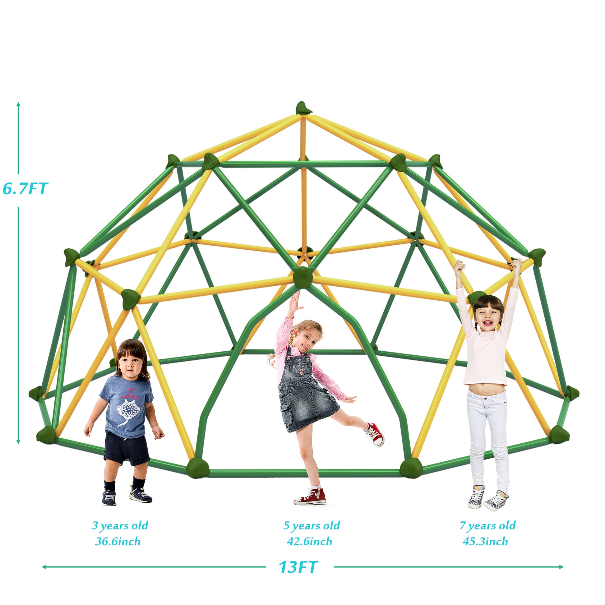 13ft Geometric Dome Climber Play Center, Kids Climbing Dome Tower, Rust & UV Resistant Steel Supporting 1000 LBS (Old SKU N710P261138L) image 2