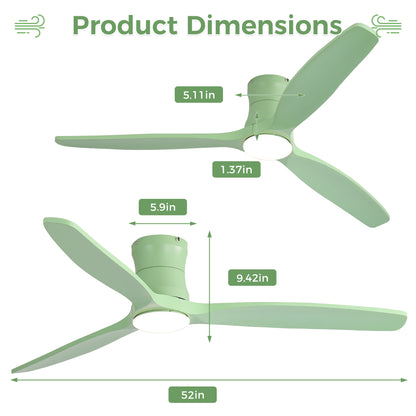 52-inch ceiling fan with light, solid wood blades, Dimmable Light with Memory Function, DC motor, Quiet operation image 8