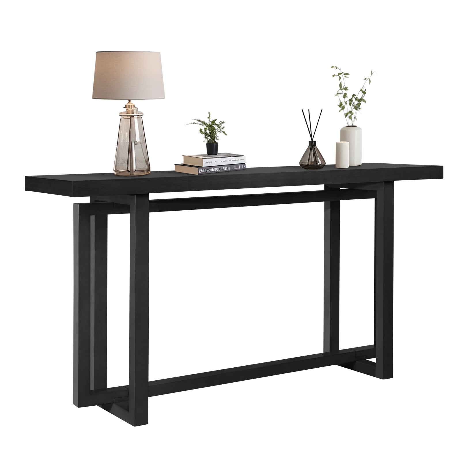 59" Narrow Console Table - MDF Entryway Sofa Table for Hallway, Living Room, Foyer with Space-Saving Design image 1
