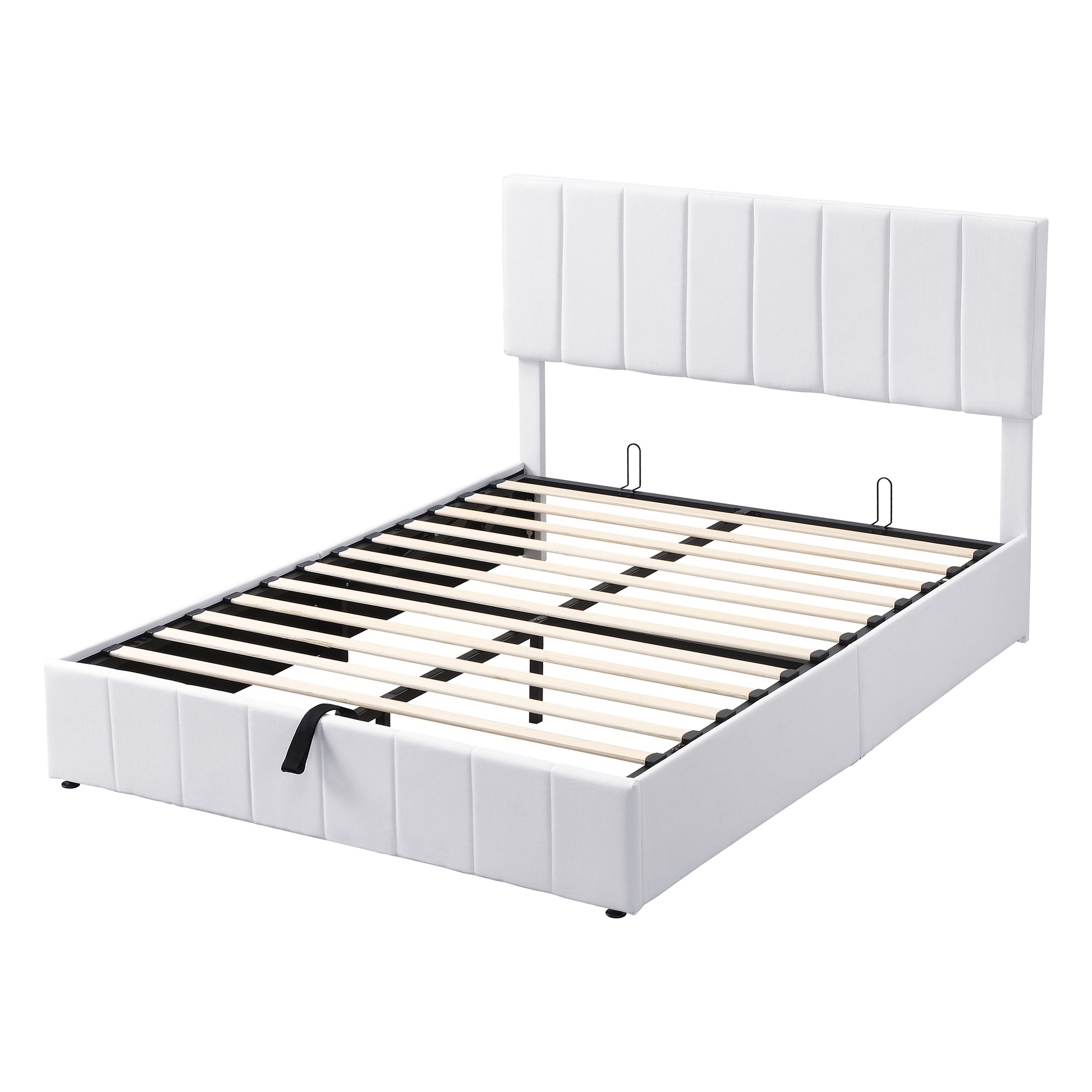 Queen size Upholstered Platform bed with a Hydraulic Storage System - White(OLD SKU: LP000211AAK) image 6
