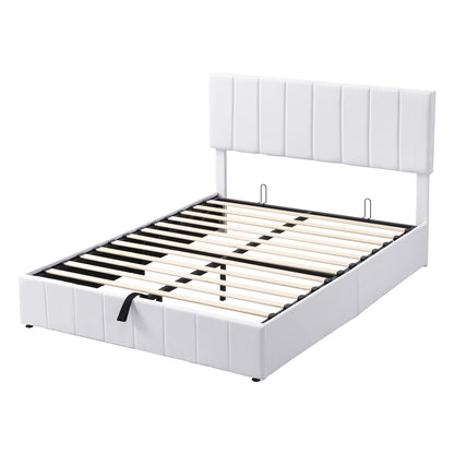 Queen size Upholstered Platform bed with a Hydraulic Storage System - White(OLD SKU: LP000211AAK) image 6