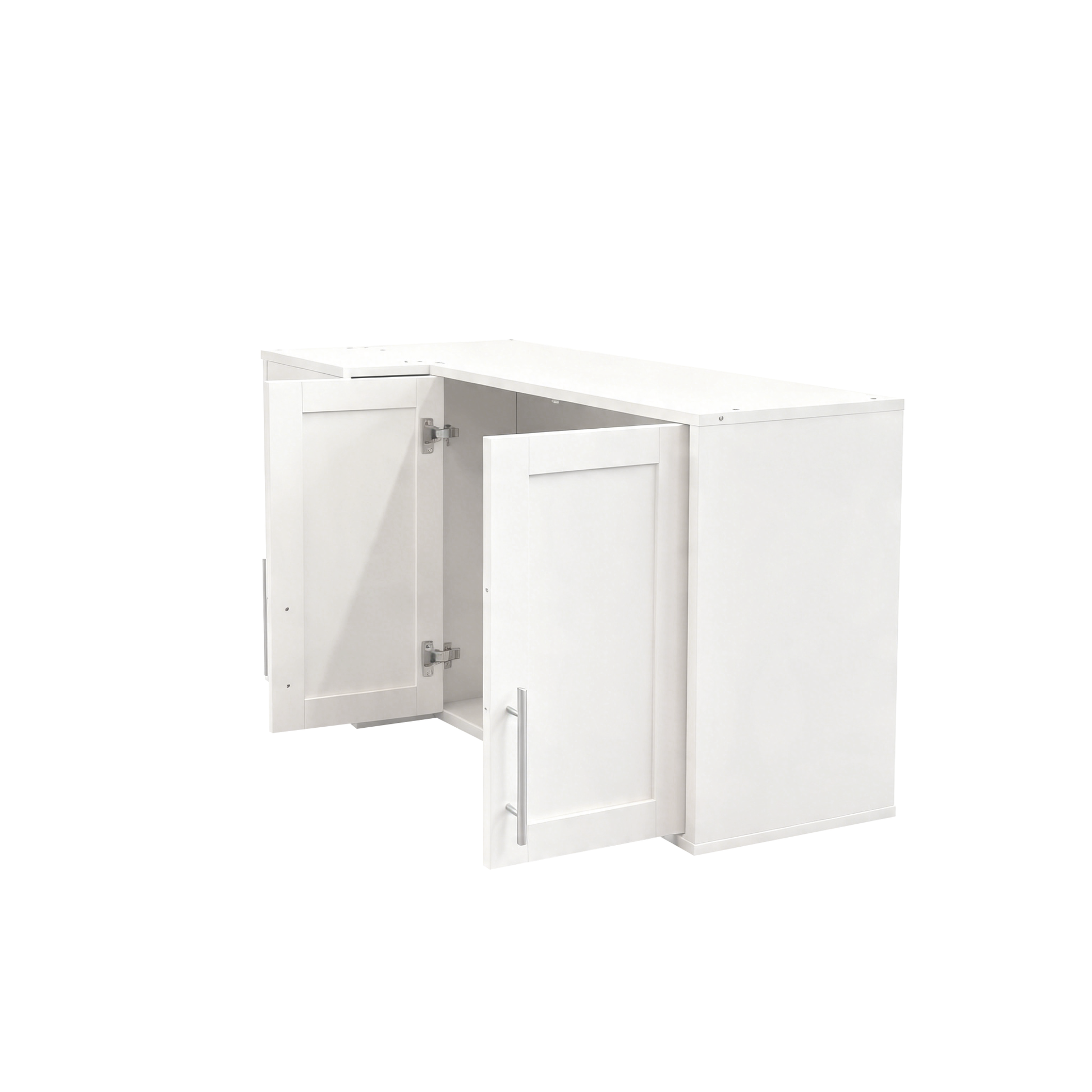 L Shape Wall Mounted Kitchen Sideboard Cabinet with 2 Door, 3 Layers Shelves, Storage Buffet Cabinet for Bathroom, Dining Rooms image 10