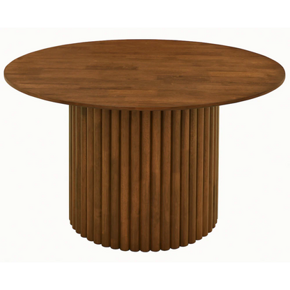 Merlin Solid Wood Walnut Round Dining Table image 5