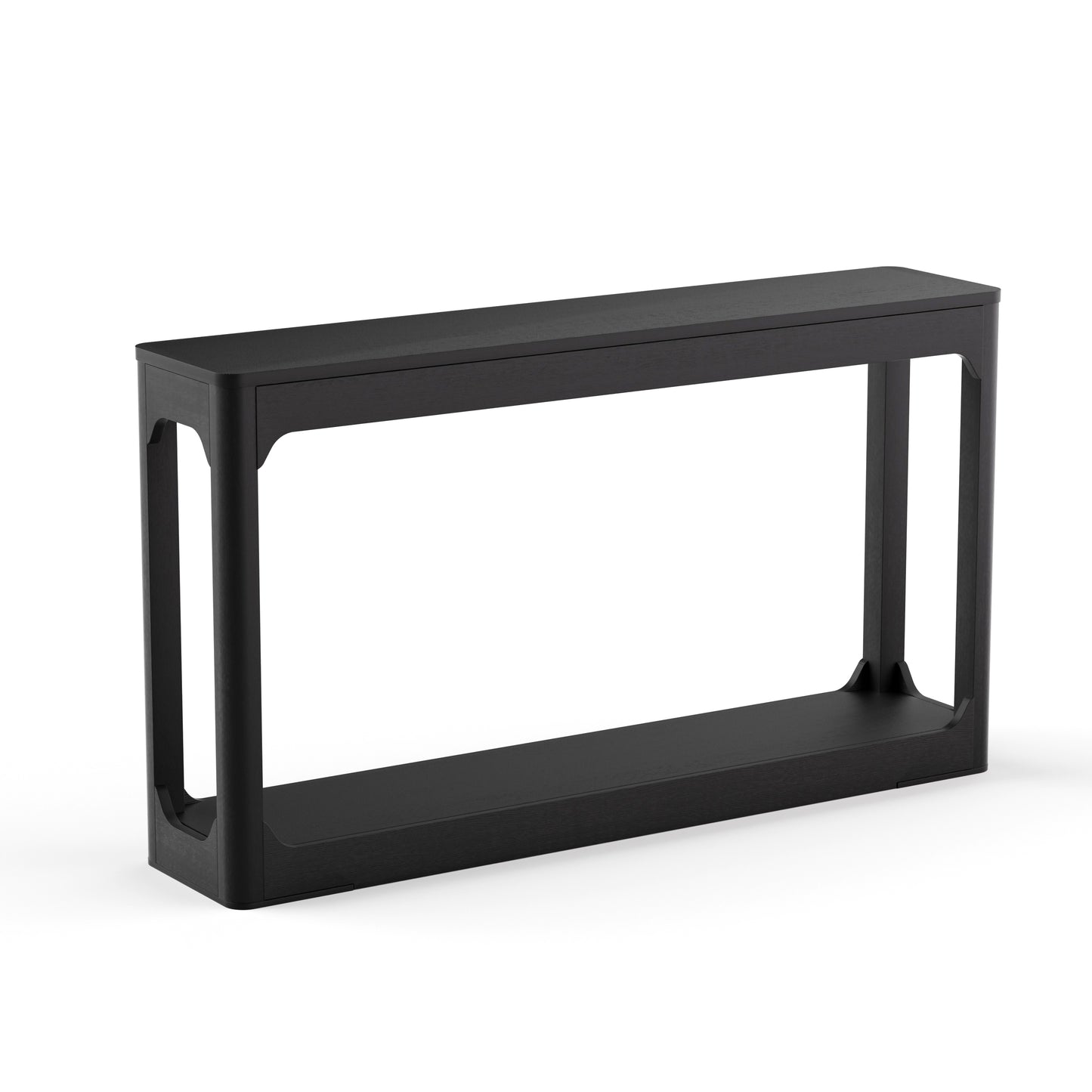 55.1-inch curved-leg storage table, ideal for entryways, slim wooden side table that can be placed behind a sofa, perfect for entryways, hallways, and doorways. Black, 55.1"L*11.8"W*31.1"H image 8