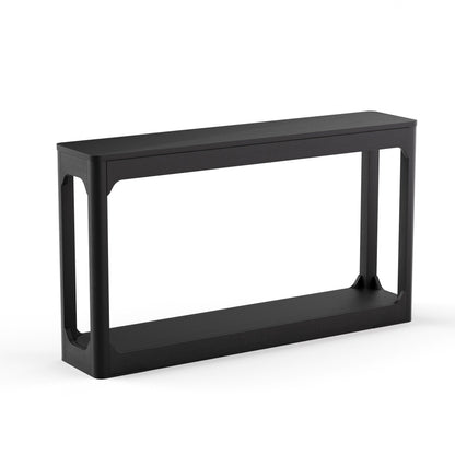 55.1-inch curved-leg storage table, ideal for entryways, slim wooden side table that can be placed behind a sofa, perfect for entryways, hallways, and doorways. Black, 55.1"L*11.8"W*31.1"H image 8