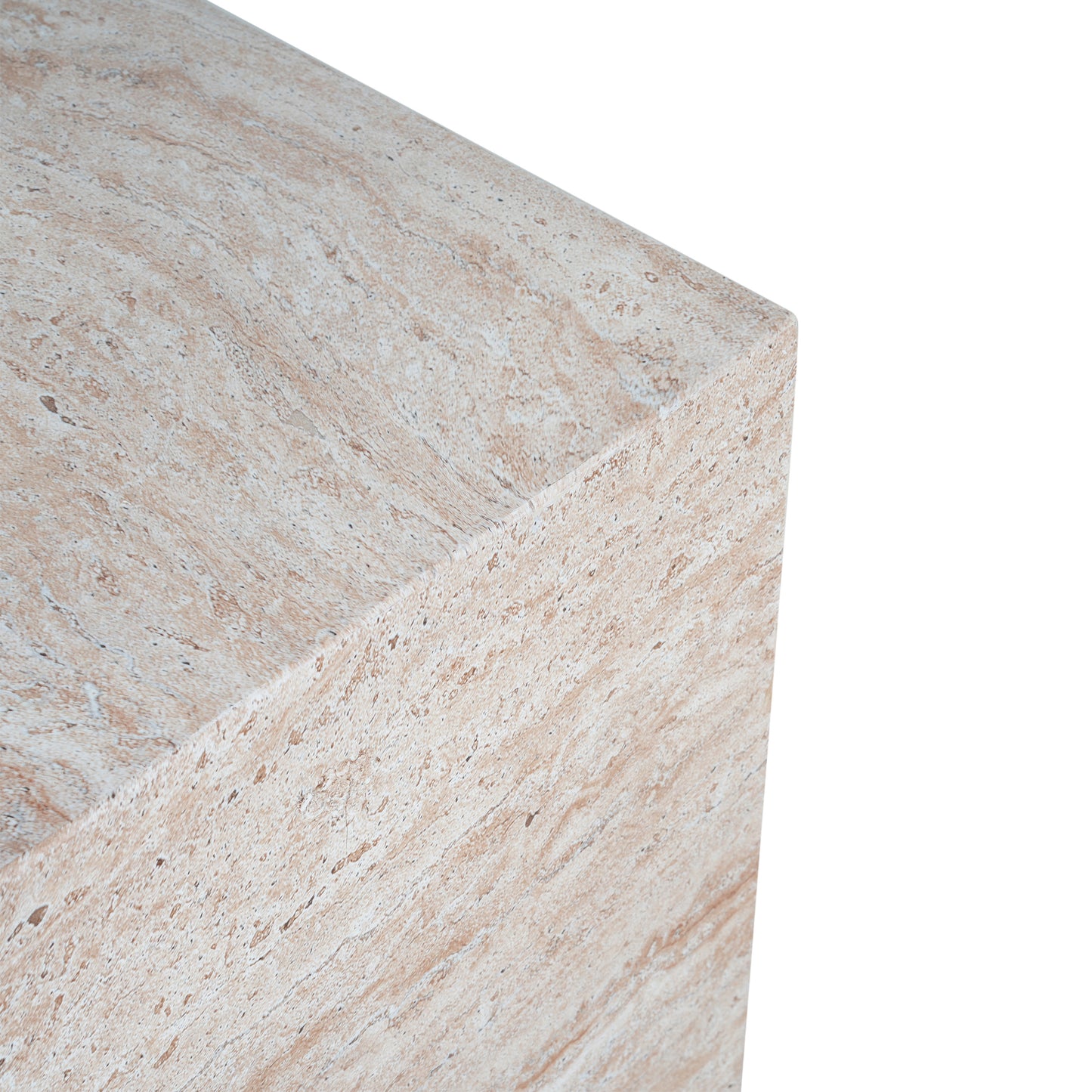 Outdoor/Indoor Square Travertine Lightweight Concrete Side Table image 10
