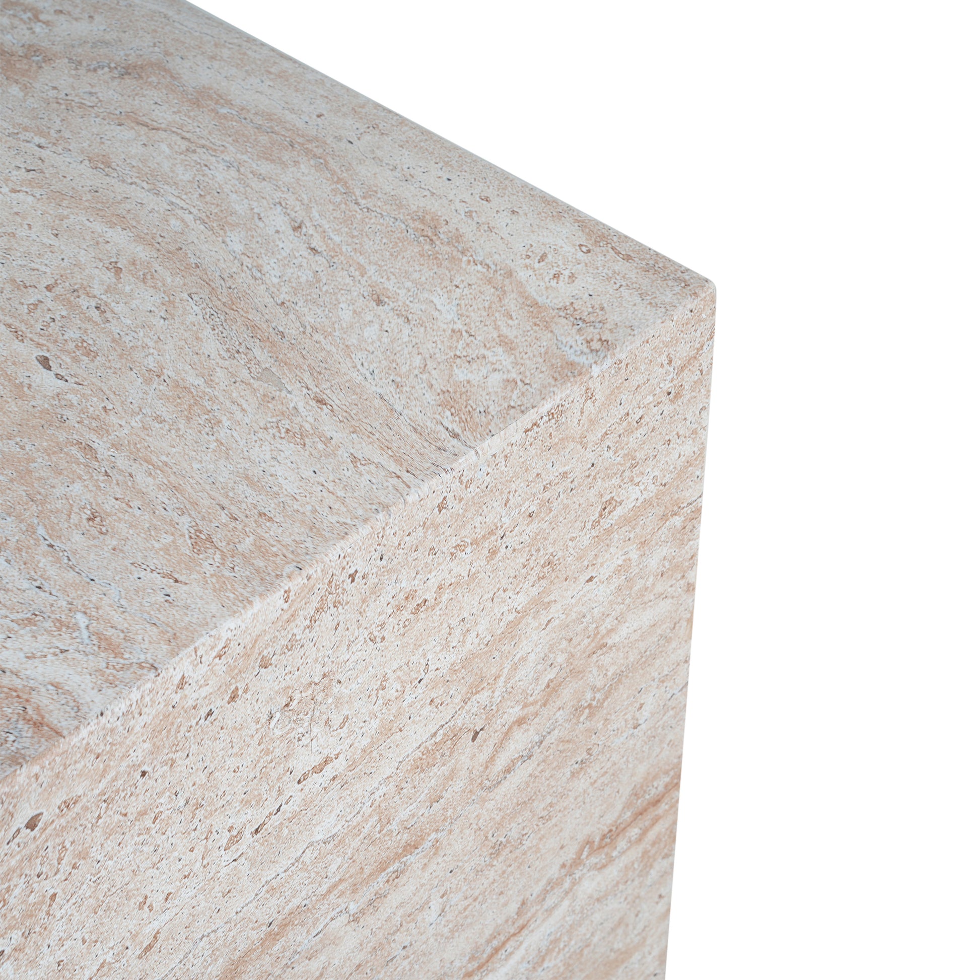 Outdoor/Indoor Square Travertine Lightweight Concrete Side Table image 10