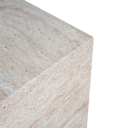 Outdoor/Indoor Square Travertine Lightweight Concrete Side Table image 10