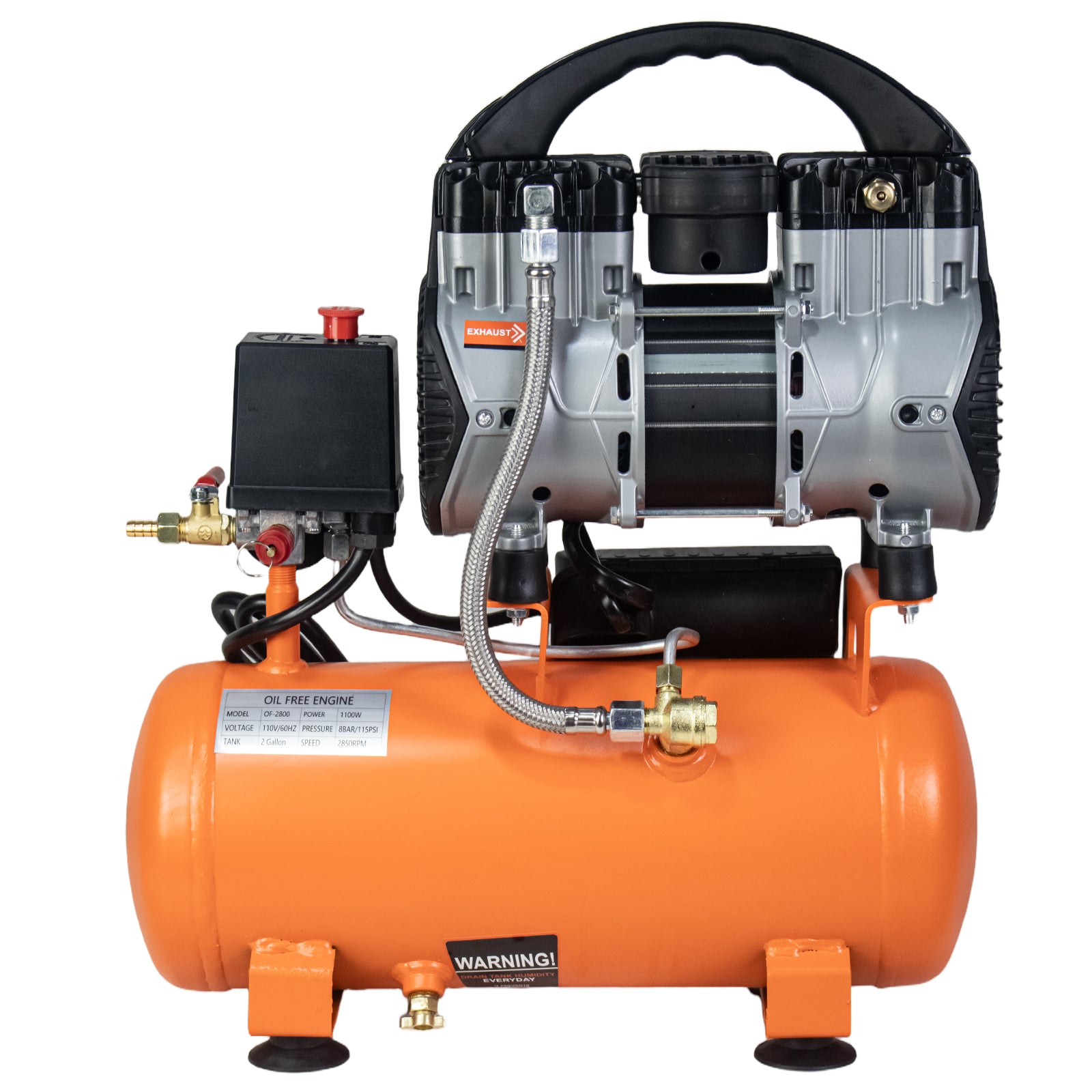 Quiet Low Noise Oil Free Air Compressor, Mini Portable Electric Air Compressor Low Noise for Home, Inflator, Small Pneumatic Tools image 4