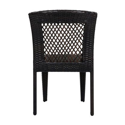 Outdoor Dining Chairs Set of 4, Stackable Chairs with UV-Resistant PE Rattan and Steel Frame, for Patio, Garden, Balcony, Supports 400lbs image 11