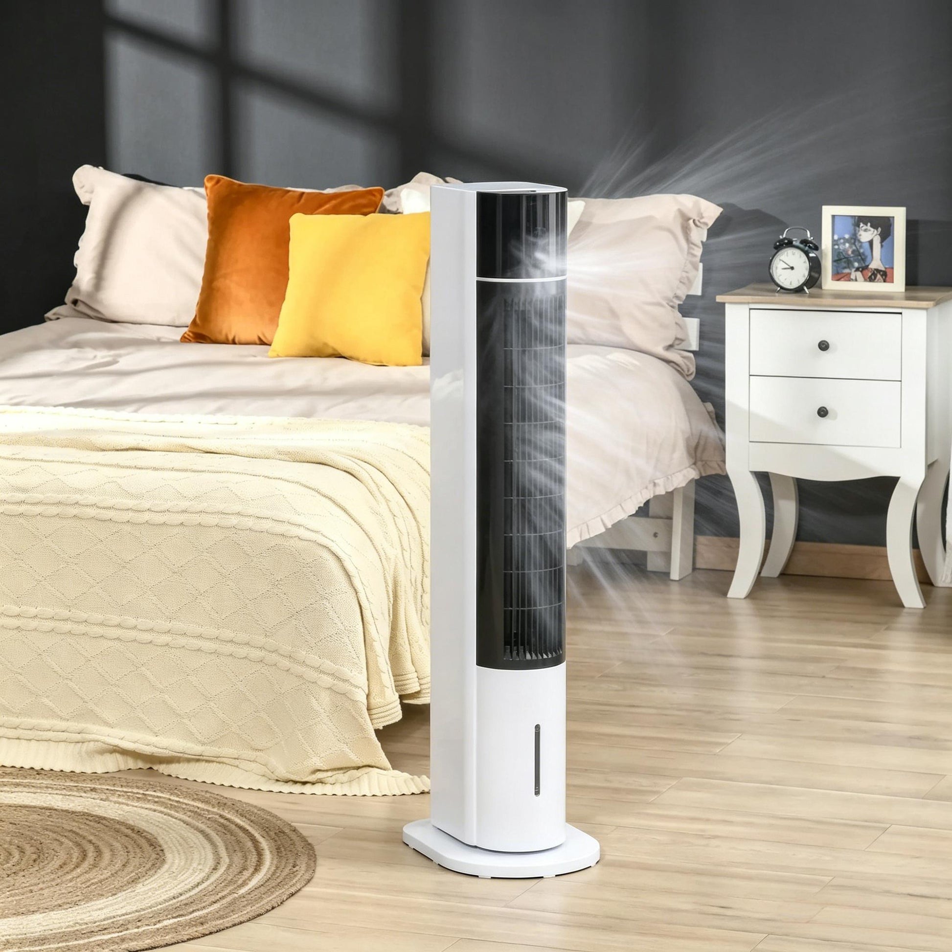 42" White 52° Oscillating Portable Swamp Cooler with Humidifier, 3 Modes, 3 Speeds 3-In-1 Ice Cooling Fan with Humidifier, image 4