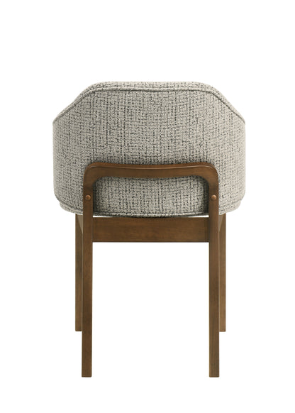 Oleia Chenille & Walnut Side Chair (Set of 2) image 7