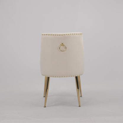Hengming Dining Chair Modern Style Accent Chair Vertical Tufted Chair Set of 2,Beige image 7